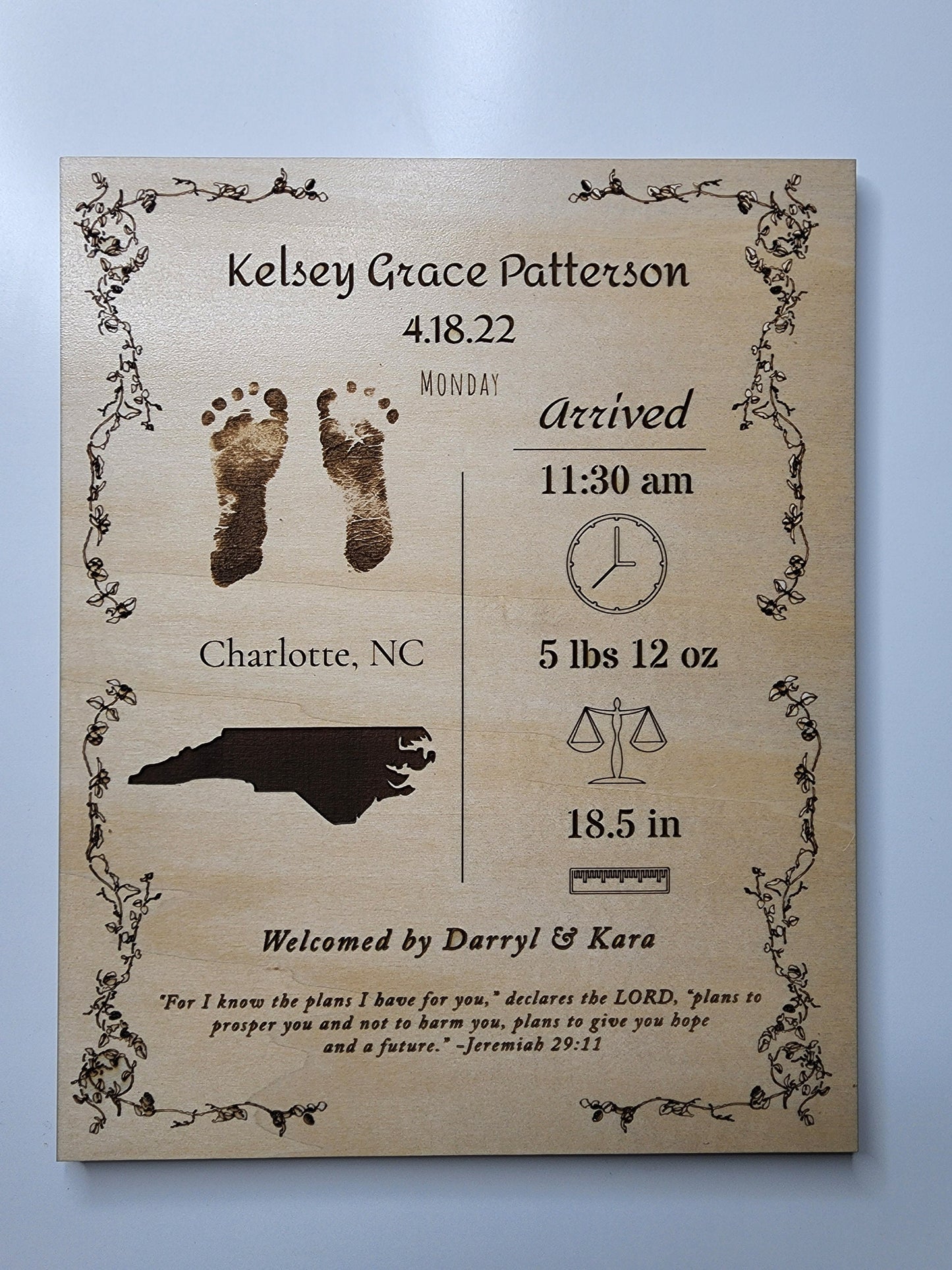 Newborn Baby Plaque