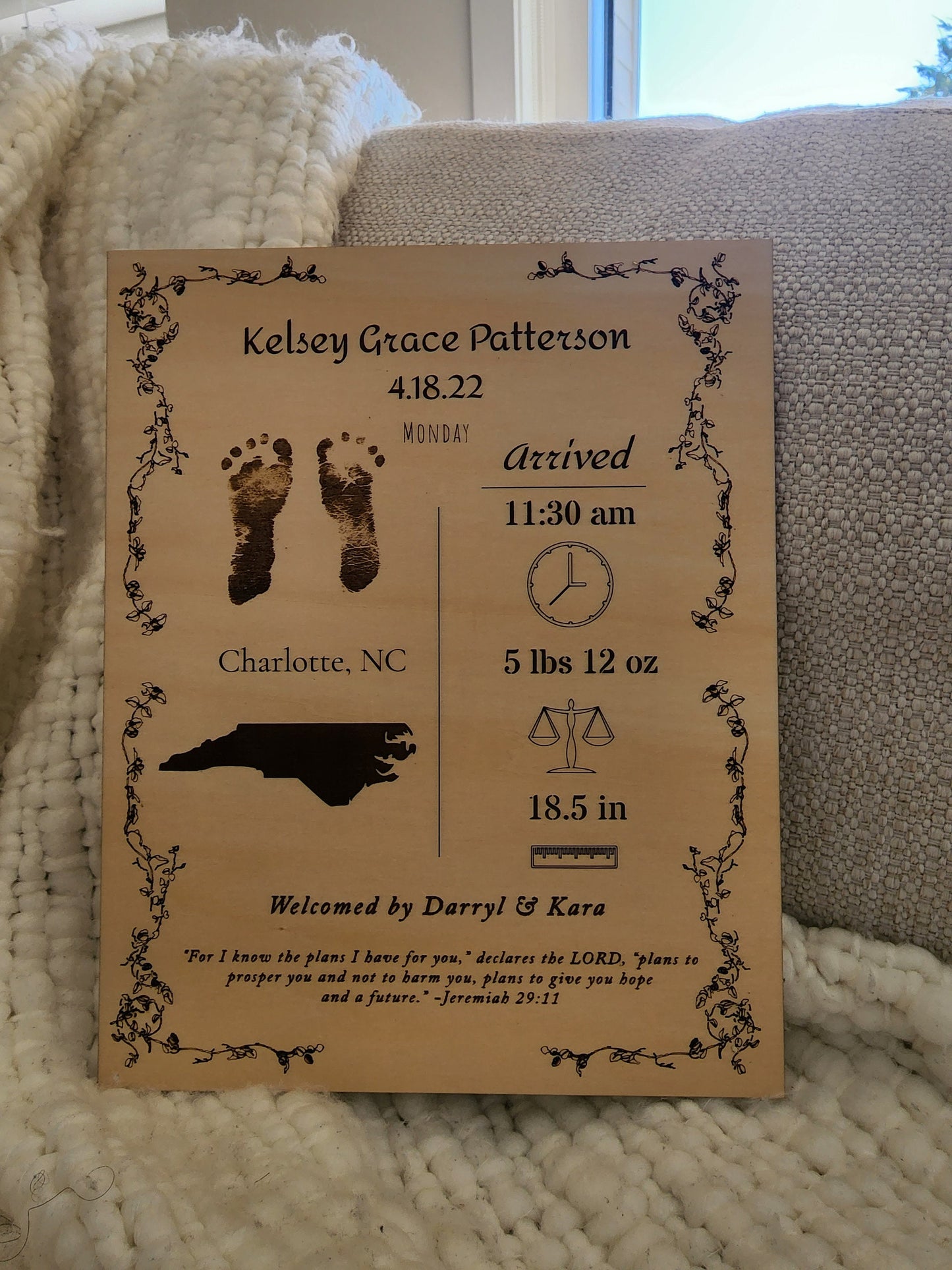 Newborn Baby Plaque